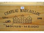 SIX BOUTEILLES Château Maucaillou 1998 Médoc (dans caisse bois