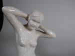 Fernand GUIGNIER (1902-1972). Femmes nues Art Déco agenouillées. Deux sculptures...
