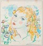 Henriette MOREL (1884-1956). Lot de deux oeuvres : Bouquet dans...