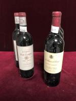 Trois BOUTEILLES Vin de table de Libourne rouge, La fontaine...