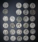 28 pièces de 5 francs en argent : 1831 /...