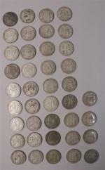 42 pièces de 5 francs en argent 1851 / 1852...