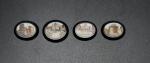 Quatre médaillons en micro-mosaïques Vues de Rome : Saint-Pierre, le...