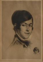 Edgar CHAHINE (1874-1947)
Portrait de mademoiselle Souty, 1917.
Estampe signée en bas...