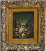 E. ALLARD (XIXème)
Bouquet de fleurs dans un panier
Huile sur panneau...