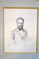 Etienne ROUSSEAU (XIXème siècle)
Portrait de Monsieur Frossard, 1873
Dessin signé, daté...