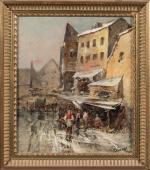 Georges APPERT (1850-1914) "Scène de marché"
huile sur toile signée en...