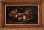 ECOLE FRANCAISE du XIXème siècle, "Nature morte aux fruits", Huile...