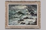 Emile NOIROT, "Dans les récifs", 1912, Huile sur toile signée...