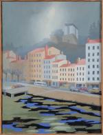 Marc BATIME (1907 - 2000), "Bord de Saône, Lyon 9e",...