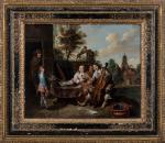 ECOLE FLAMAND vers 1700, suiveur de David Teniers. "Le peintre...