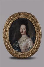 ECOLE FRANCAISE du début du XVIIIème siècle. "Portrait de dame...