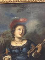 Attribué à Mathis NAIVEU (1647-1721/26). "Femme à la lecture". Panneau...