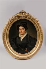 ECOLE FRANCAISE vers 1830.  « Portrait d'homme » et « Portrait de...