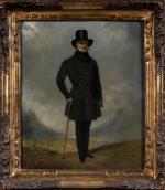 ECOLE FRANCAISE du XIXe siècle. " Portrait d'homme en pied...