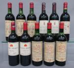 Bordeaux rouge. Lot dépareillé de  11 bouteilles comprenant :...