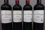 Bordeaux rouge. Quatre bouteilles Château Haut-Colombier 2009, Blaye Côtes de...