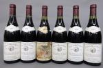 Bourgogne rouge. Cinq bouteilles Cuvée des Grands Champs 1991 Côte...