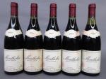 Bourgogne rouge. Cinq bouteilles Monthelie 1991 Caves de Nolay