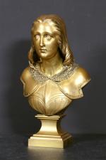 CARRIER Auguste J. (1800-1875) : Jeanne d'Arc en buste sur...