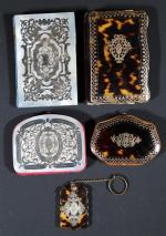 Ensemble de carnets et porte-monnaie d'époque Napoléon III comprenant :...