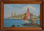Camille KUFFERATH (1881-1955)
La voile rouge
Huilesur toile signée en bas à...