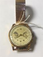 1 Montre bracelet chronographe Suisse, boîtier or bracelet métal, cadran...