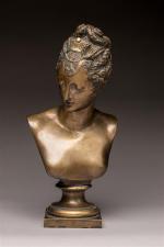 " Buste de femme au chignon ". Sujet en bronze...