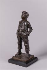 Halfdan Hertzberg (1857-1890). " Le siffleur ". Sujet en bronze...