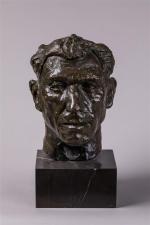 Fragoso Joao (1913-2000). " Tête d'homme ". Sujet en bronze...