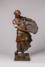 Antonin Larroux (1859-1937). " La vendangeuse ". Sujet en bronze...