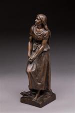 Eugène Laurent (1832-1898). " Jeanne d'Arc ". Sujet en bronze...