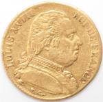 Louis XVIII (1814-1824). 20 Francs or au buste habillé 1815...
