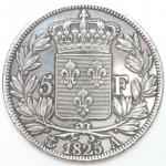 Charles X (1824-1830). 5 Francs Ag. 1825 A Paris. 24,97...