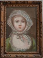 ECOLE FRANCAISE du XIXème
Portrait de jeune fille, 1871.
Pastel signé et...