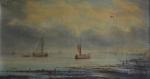 Natalie BURLIN (1875-1921)
Bateaux dans la baie
Huile sur toile signée en...