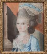 ECOLE FRANCAISE du XIXème siècle. Deux portraits de femme. Pastel...