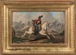 Théodore FORT (France 1810 - 1896). Cavaliers au galop. Paire...