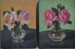 Pierre BAUDRIER (1884-1964)
Bouquet de fleurs
Deux huiles sur carton toilé
22 x...