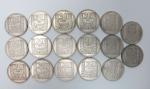 Dix-sept pièces de 20 francs Turin, 1929, 1933 (x15), 1934...