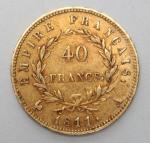 Pièce de 40 francs en or Napoléon Empereur 1811 A...