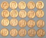 Vingt pièces de 20 francs or au Coq 1910 (x13)...