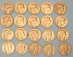 Vingt pièces de 20 francs or au Coq 1912 (x8)...