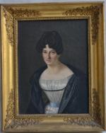ECOLE FRANCAISE du XIXème
Portrait de dame
Huile sur toile 
32.5 x...