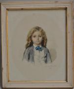 ECOLE FRANCAISE du XIXème
Portrait de jeune garçon, 1857.
Dessin aquarellé signé...