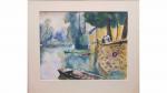 PICART LE DOUX Charles (1881-1959) : Terrasse en bord de...