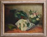 E. DE LA ROCHE (Fin XIXème)
Bouquets de roses
Huile sur toile...