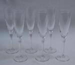 SAINT LOUIS
Suite de six flûtes à Champagne en cristal
H.: 26.2...