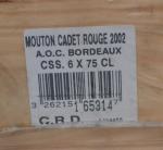 MOUTON CADET - une caisse de 6 bouteilles Bordeaux rouge,...
