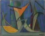 Pierre MONTHEILLET (1923-2011). « Abstraction ». Huile sur toile, signé et...